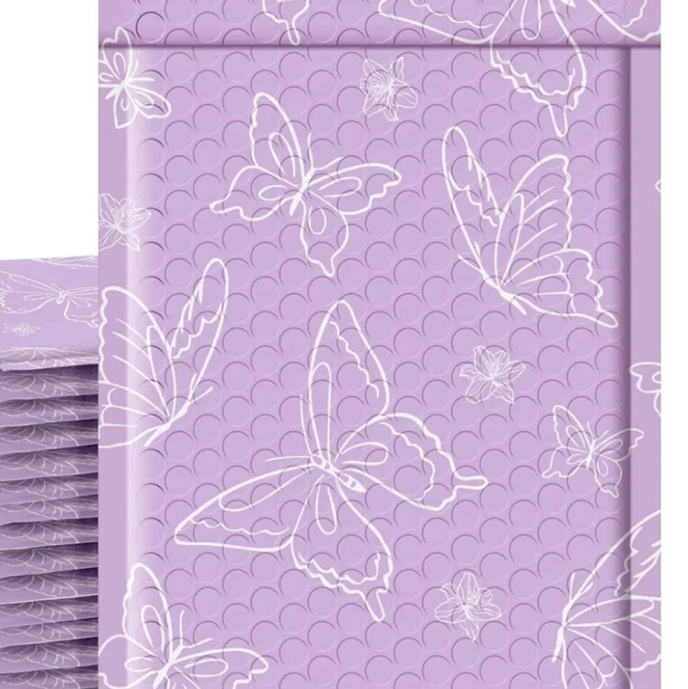 10 Purple Butterfly Bubble Mailers